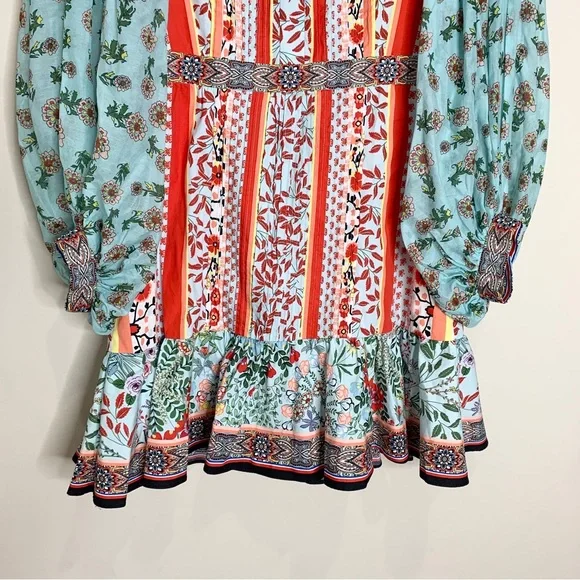 Alice + Olivia Raya Mandarin Collar Mini Dress (Sz 4) Paloma Floral Print - Picture 9 of 16